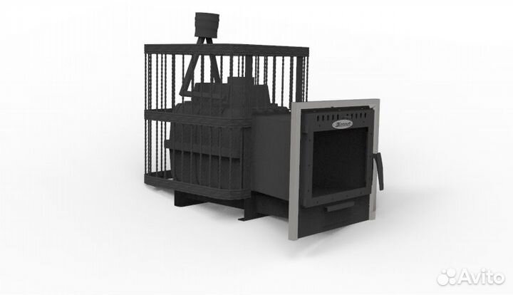 Печь банная Kennet Атлант 22П сетка ковка панорама