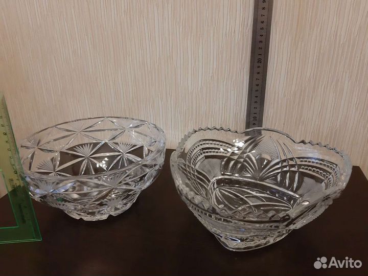 Хрусталь СССР вазы, салатницы, фужеры, маслёнка