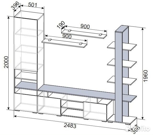 Гостиная стенка мгс-2