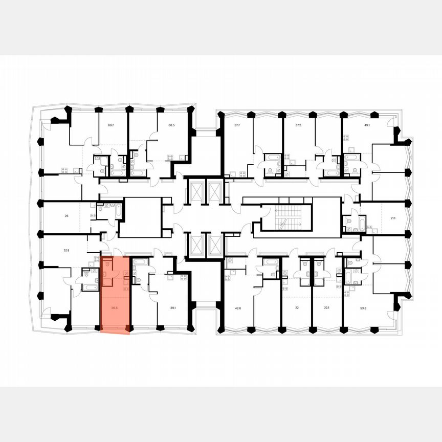 Квартира-студия, 20,5 м², 13/31 эт.