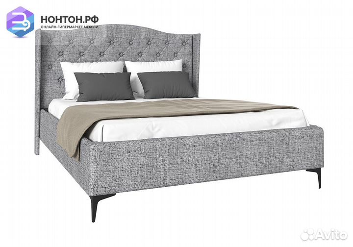 Кровать Флоренция рогожка серая