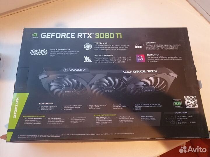 Видеокарта rtx 3080ti Msi Ventus OC