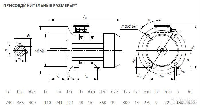 Электродвигатель аир 180М2 (30кВт-3000об) новый
