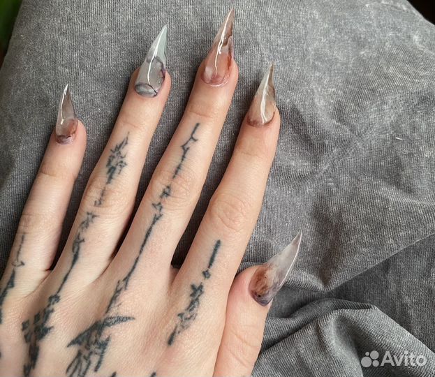 Накладные ногти cat nails jelly nails