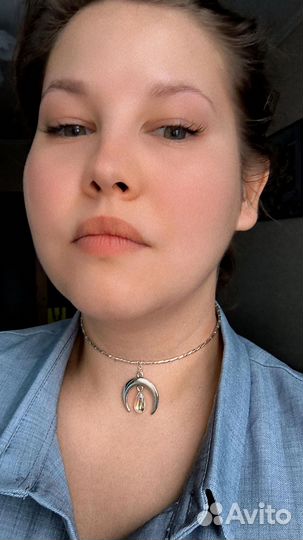 Колье чокер с лунницей и радужной каплей omj