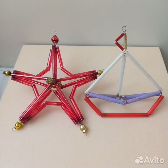 Елочные игрушки СССР агитация космос символика