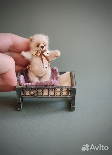 Мишка тедди ручная работа миниатюра коллекционная