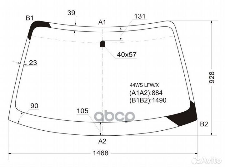 Стекло лобовое subaru impreza 5D WGN 00-07 44WS
