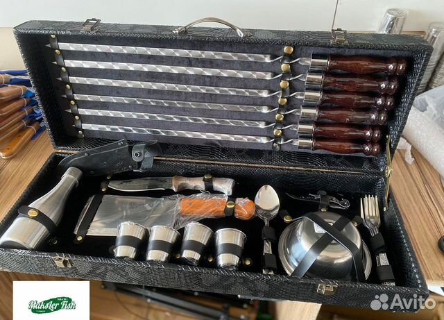 Набор подарочный шашлычный кожа К-15