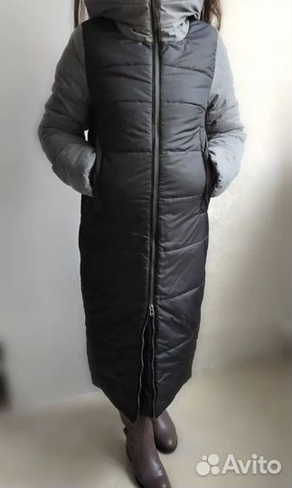 Пуховик длинный для беременных 48