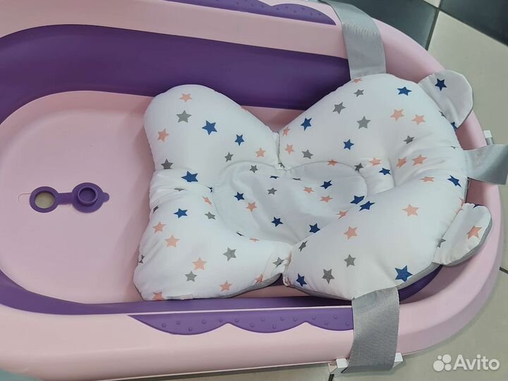 Складная ванночка с термометром и матрасиком