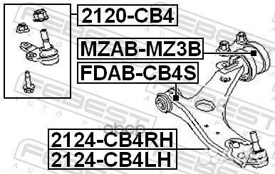 Рычаг левый ford focus II CB4 2008-2011 2124-CB4LH
