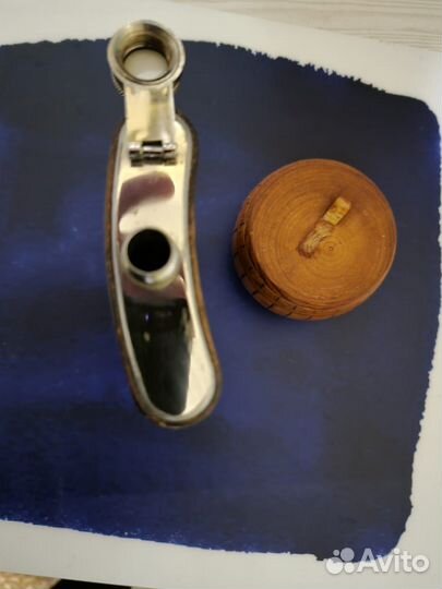 Фляжка из нержавейки, чехол натур.кожа