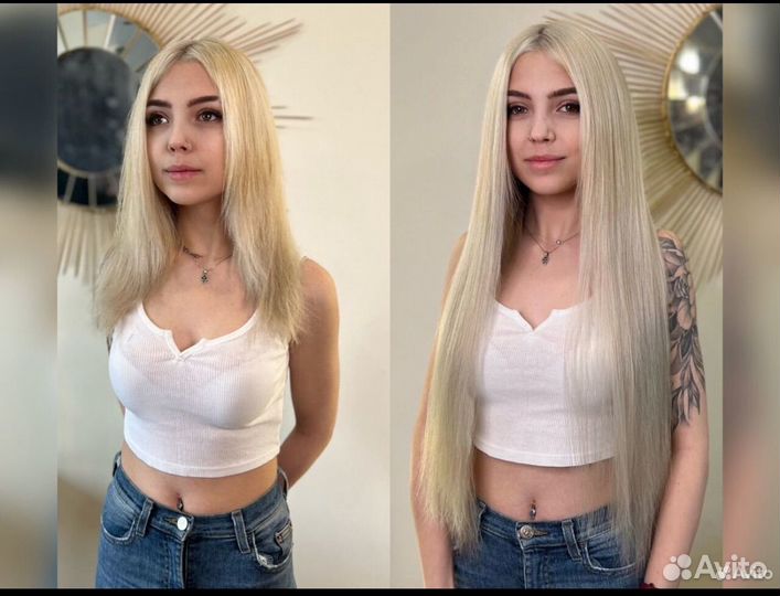 Наращивание натуральных волос premium материалами