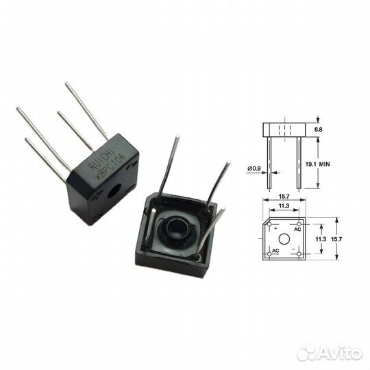 1 шт Диодный мост kbpc106 3A 600V