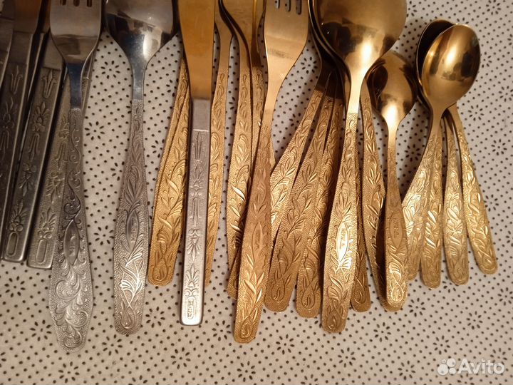 Столовые приборы на 6 персон,нержавейка,лотом,торг