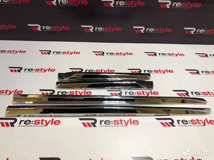 Молдинги дверей Toyota Land Cruiser 200 с16г Хром