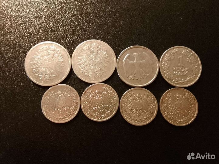 Монеты Германии серебро марка 1875 - 1926