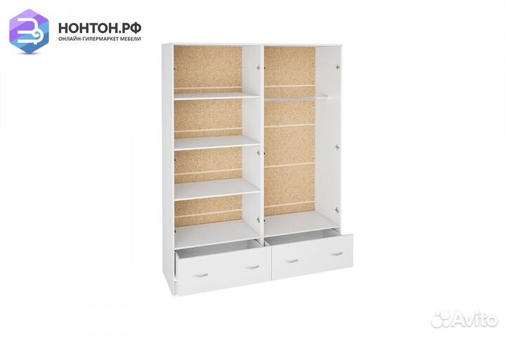 Шкаф 4-х створчатый Ронда белое дерево