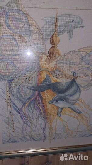 Картина фея с дельфином