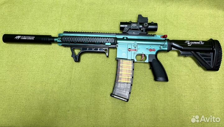 Игрушечный автомат бластер М416 с гильзами Nerf