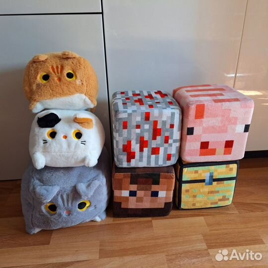 Куб Minecraft и Кот Майнкрафт