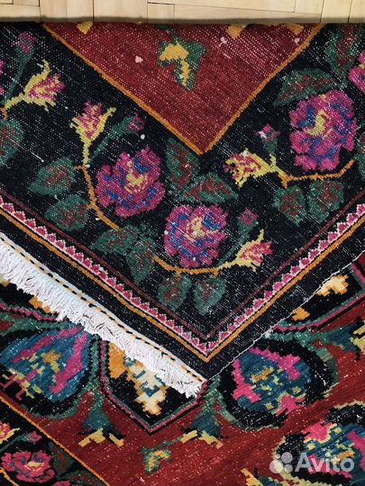 Ковер шерстяной ручной работы винтажный