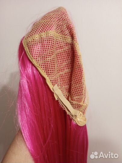 Длинный розовый (фуксия) парик