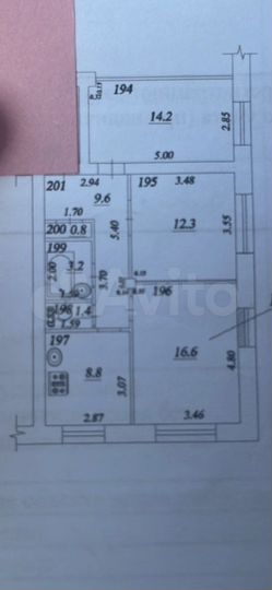 3-к. квартира, 66,8 м², 2/5 эт.