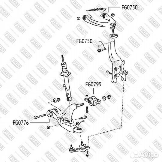 Сайлентблок рычага lexus GS/IS 05- передн.подв