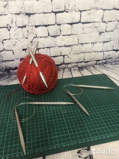 Спицы вязальные толщиной 10 мм на леске