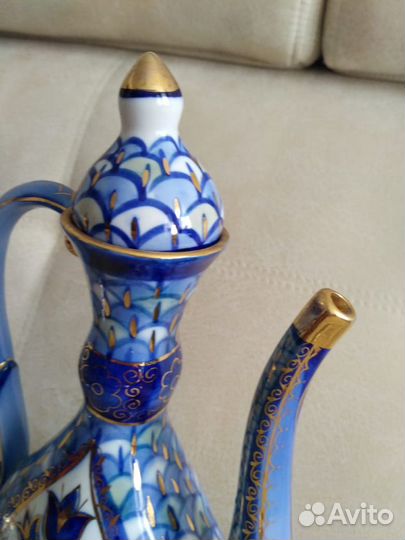 Фарфор СССР. Сусальное золото, кобальт. Редкий