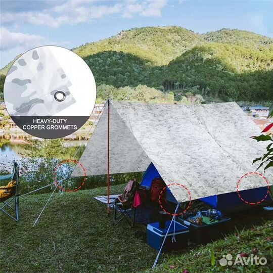 Камуфляжный тактический дождевик-пончо