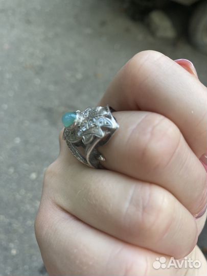 Серебряное кольцо старинное ручная работа