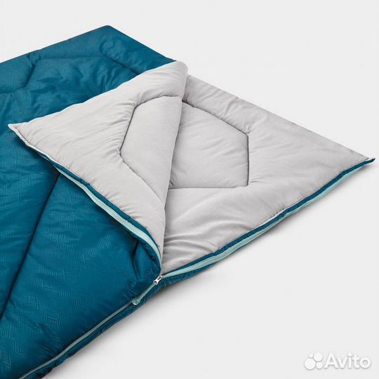 Спальный мешок для кемпинга двухспальный синий Que