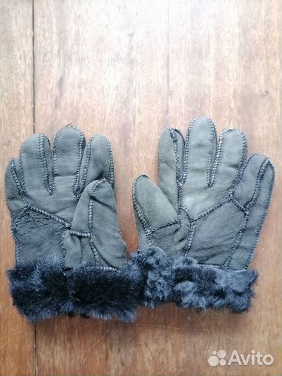 Тёплые меховые детские перчатки