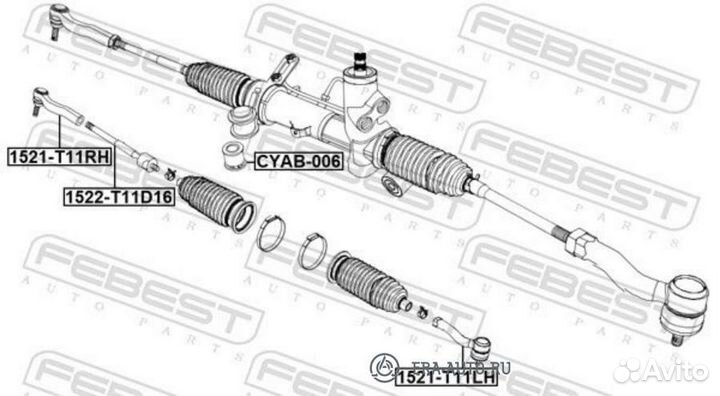 Febest 1522-T11D16 Тяга рулевая D16