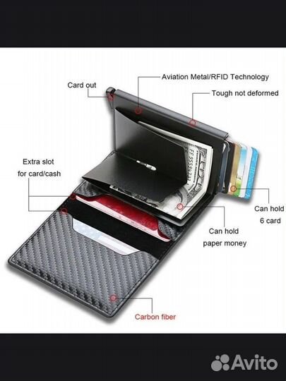 Мужской алюминиевый кошелек с Rfid-защитой