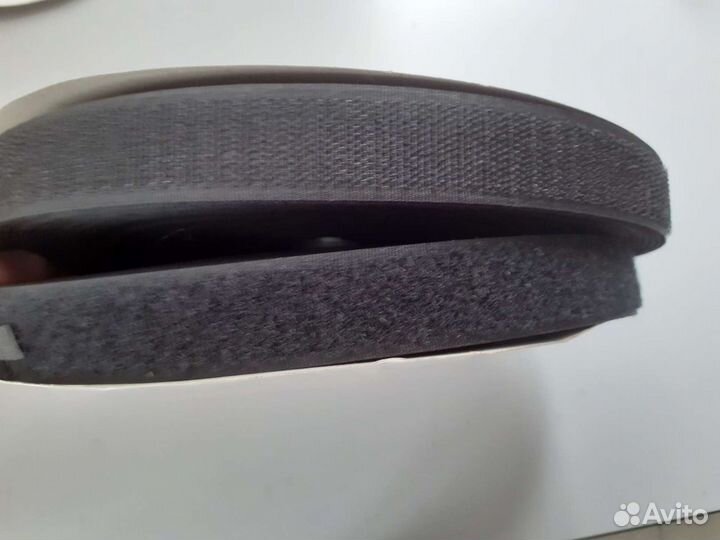 Лента-липучка черная трикотажная, руллон 25 метров