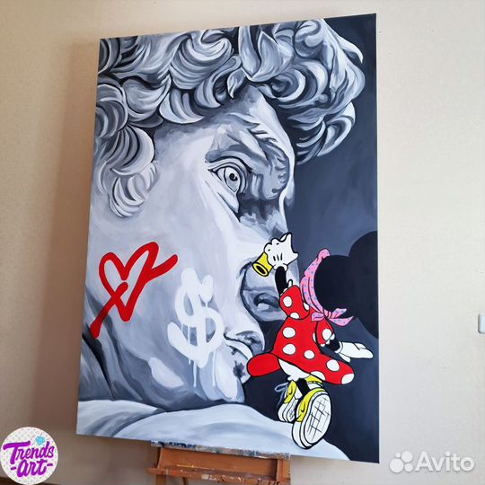 Яркие картины Микки Мини Маус поп стрит арт купить
