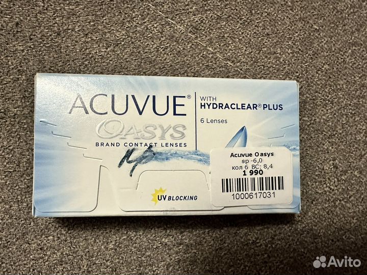 Новые линзы acuvue oasys -6,00