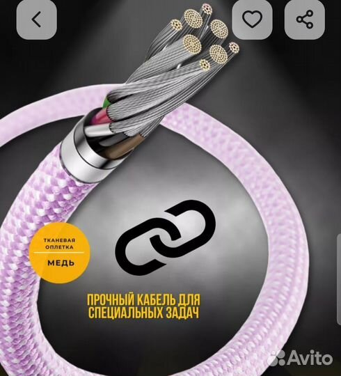 Провод для iPhone 2 метра Type C на Lightning