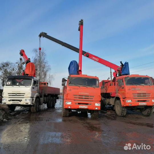 Аренда и услуги манипулятора, стрела 15 т, 19 м, борт 20 т, 8 м