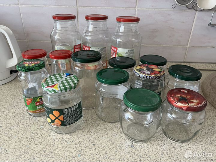 Банка стеклянная 0,3л; 04,л; 0,5л; 0,6л; 1,8л