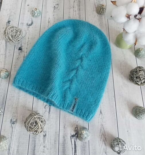 Шапка бини из пуха норки, 55-57