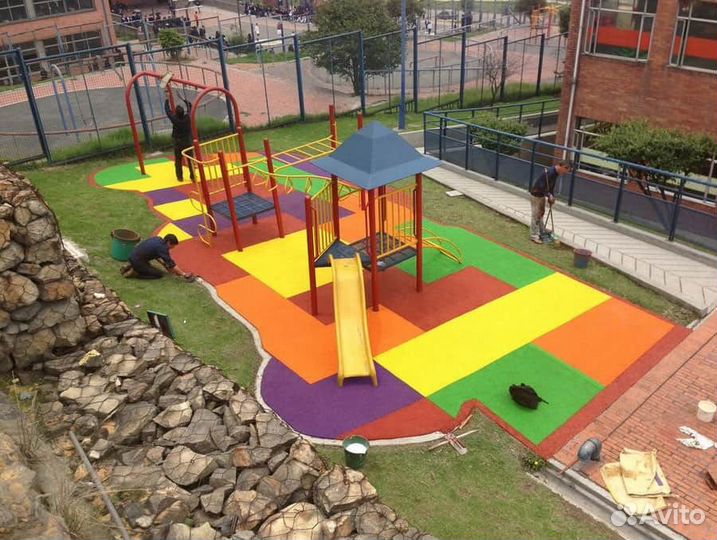 Резиновое покрытие для детских и спортплощадок