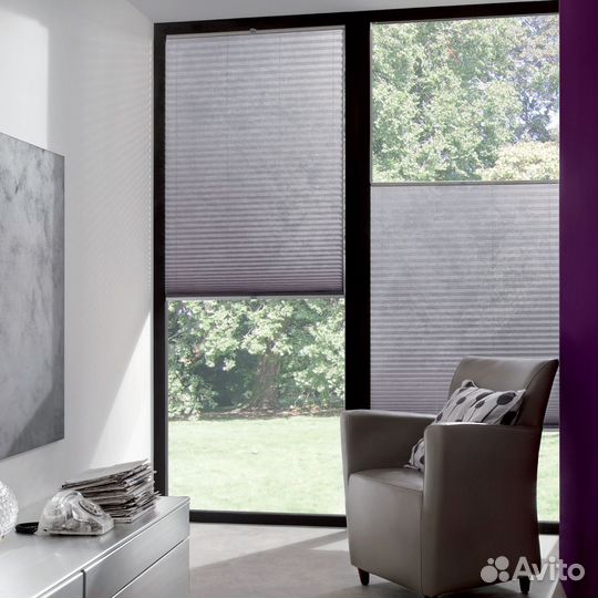 Складные шторы по типу плиссе и гофре