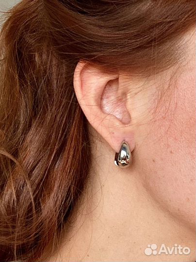 Новые сережки Mango серебристого цвета