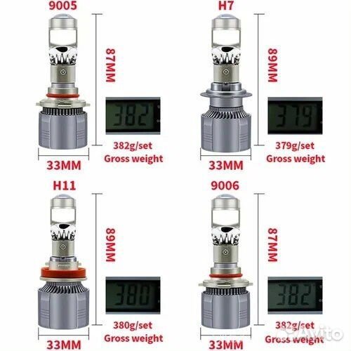 Led лампы линзовые H4-H7-Н11