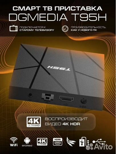Андроид тв приставка T95H 4/64 GB H616